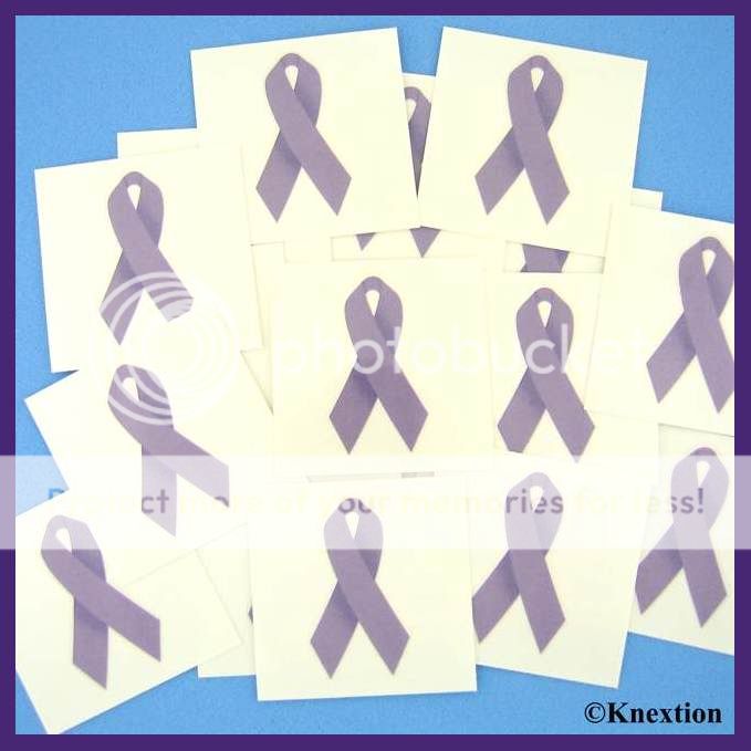 100 Purple Ribbon Relay for Life Cancer Lupus Alzheimers Temporary 
