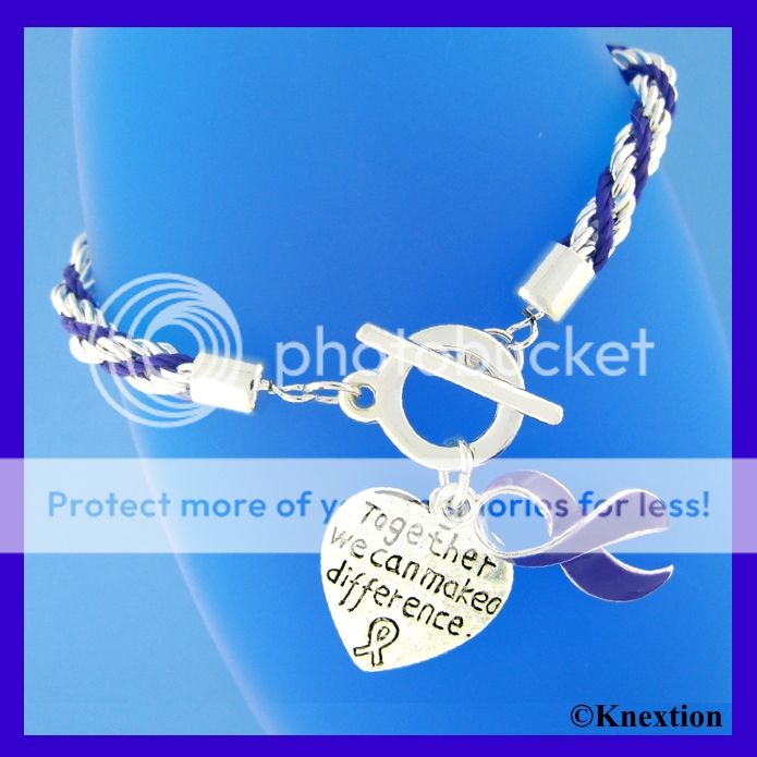 12 Purple Ribbon Relay for Life Cancer Alzheimers Fibromyalgia Charms 