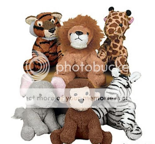 Set of 6 Kids Plush Zoo Animals Cuddle Toy Children Learning Tool Fun Gift New