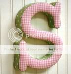 Pink and Green Fabric Letters Room Decor Wall Hanging  