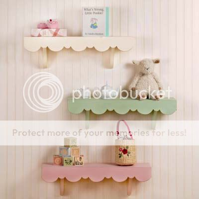 Scalloped Cottage Shelves Childrens Room Wall Decor  