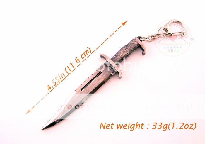 First Blood RAMBO Knife Sword Alloy Keychain Ring Collection Gift of 