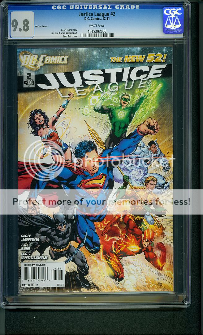 Justice League #2 (2011) CGC Graded 9.8 Variant Cover  