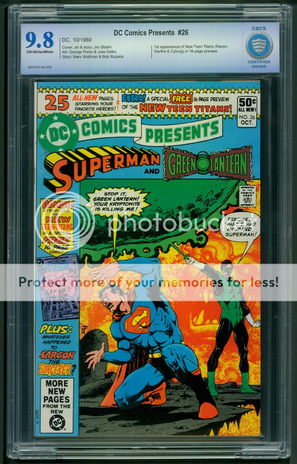 DC Comics Presents 26 1980 CBCS Graded 9 8 New Teen Titans Not CGC ...