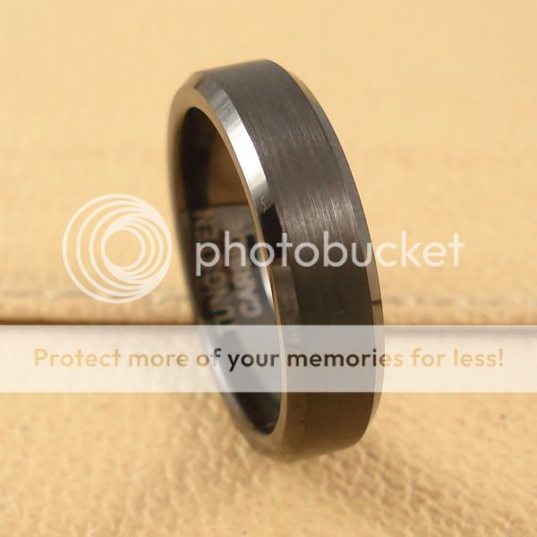 COOL Black Tungsten Carbide Band Wedding Rings  